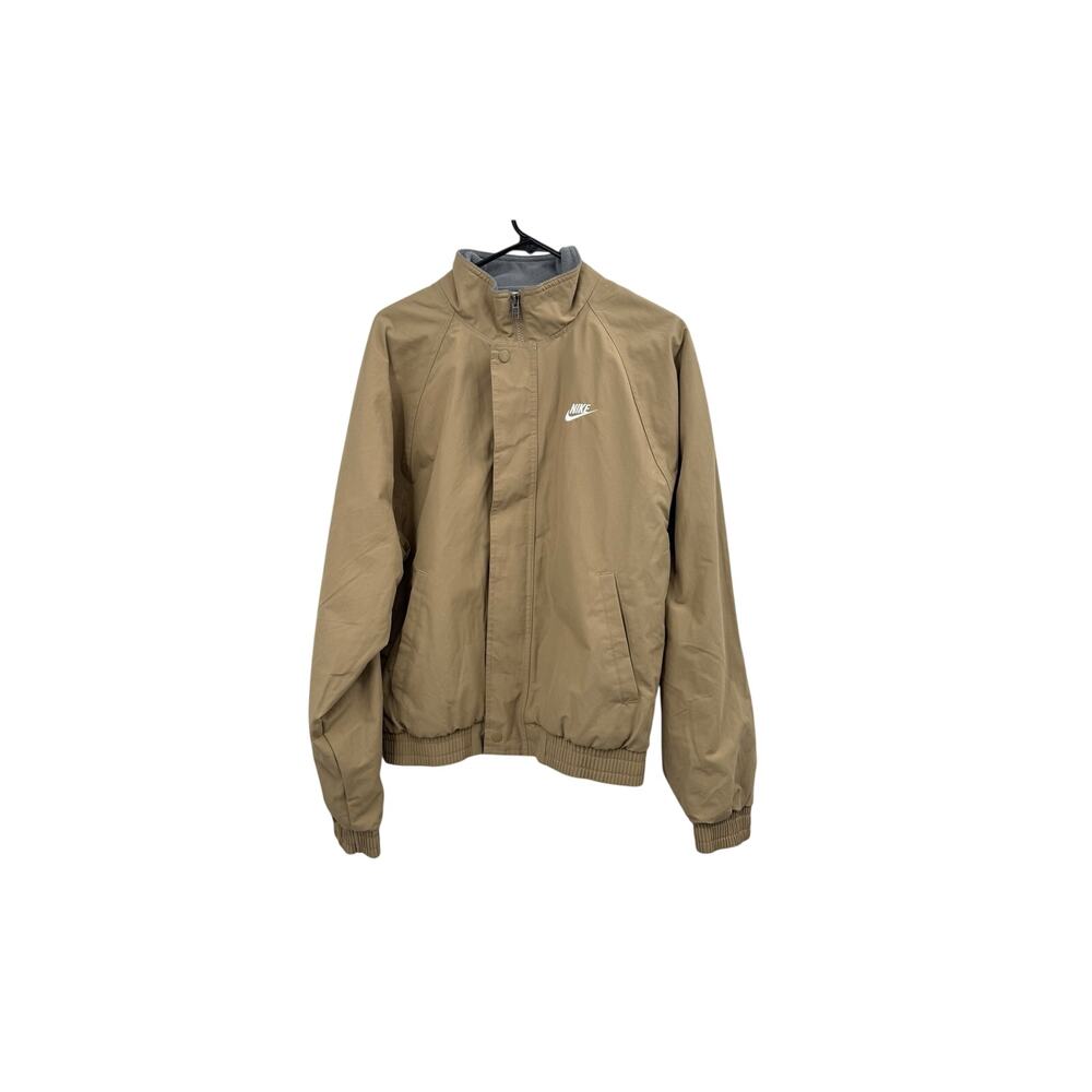 Nike Club Futura Full Zip Jacket Mens Small Khaki Tan Lined FZ0656 MSRP $125